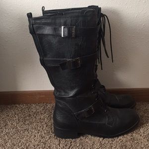 Soda brand tall black boots